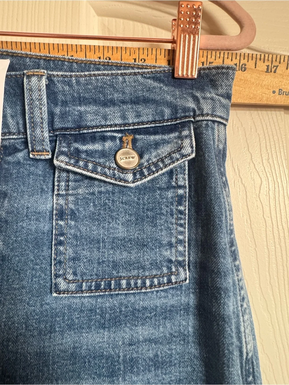 New! J. Crew Vintage flare jean with flap pockets